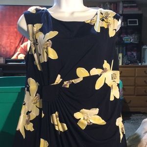 Navy blue floral dress